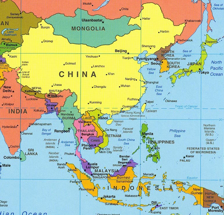 Map Of Se Asia And China | Derietlandenexposities